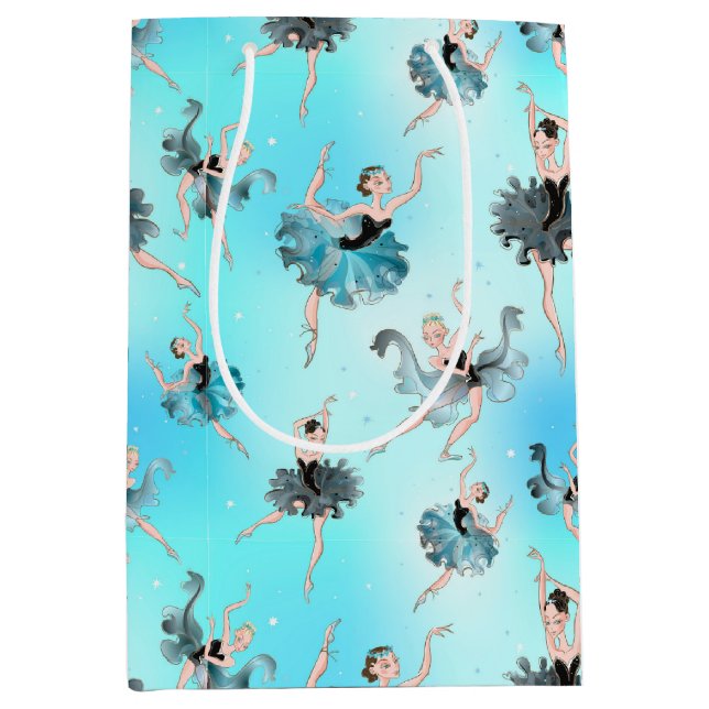 Sacola Para Presentes Média Elegant Ballerinas Wrapping Paper (Frente)