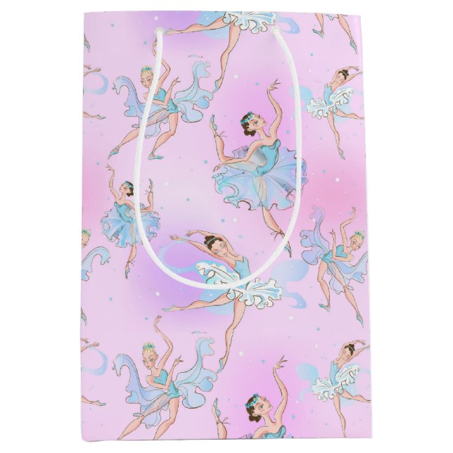 Sacola Para Presentes Média Elegant Ballerinas Wrapping Paper (Frente)