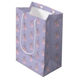 Sacola Para Presentes Média Elegant Botanical Line Art Favor Bag