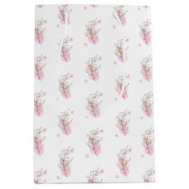 Sacola Para Presentes Média Elegant Botanical Line Art Favor Bag