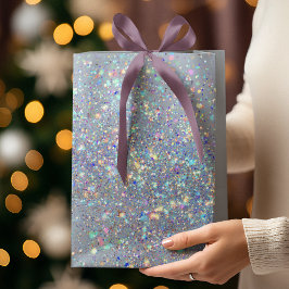 Sacola Para Presentes Média Elegant Christmas Glitter Gift Bag