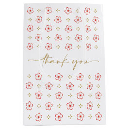 Sacola Para Presentes Média Elegant Japanese Plum Blossom 