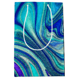 Sacola Para Presentes Média Elegante Aquamarine Paua Rainbow Shell Inspirado