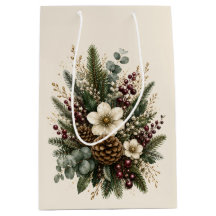Elegante Aquarela Botânica Evergreen Meia-Noite