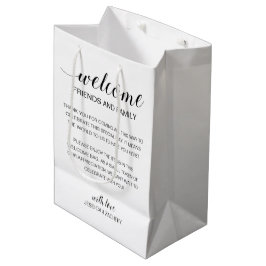 Sacola Para Presentes Média Elegante Bem-Vindo à Alojamento de Convidados