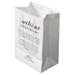 Sacola Para Presentes Média Elegante Bem-Vindo à Alojamento de Convidados