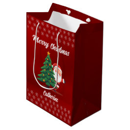 Sacola Para Presentes Média Elegante Chique Fofo Moderno Festivo Vermelho Verd