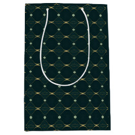 Sacola Para Presentes Média Elegante Evergreen e Dourado Design moderno