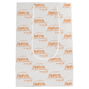 Sacola Para Presentes Média Elegante Grata Queda De Ação De Graças Pumpkin Ora