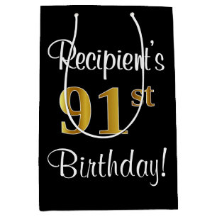 Sacola Para Presentes Média Elegante, Luxuoso, Faux Dourado Aniversário 91rua