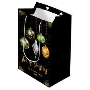 Sacola Para Presentes Média Elegante Ornamento de Natal com Tema Safari