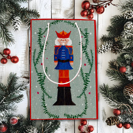 Sacola Para Presentes Média Elegante Tradicional Noite Feliz de Natal Soldado 