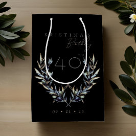 Sacola Para Presentes Média Elegante Watercolor Olive Branch ANY Birthday