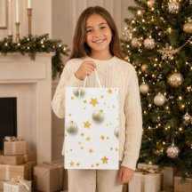 Elegantes Estrelas Douradas e Enfeites de Natal