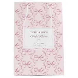 Sacola Para Presentes Média Elegantes Laços Préppy Femininos Vintage Toile Ros