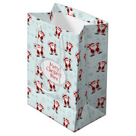 Sacola Para Presentes Média Elementos de Natal Papai Noel
