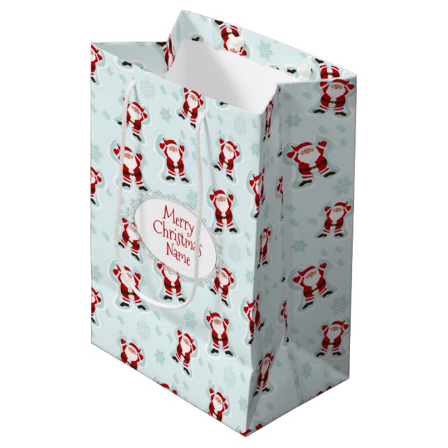 Sacola Para Presentes Média Elementos de Natal Papai Noel (Frente inclinada)