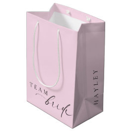 Sacola Para Presentes Média Ellesmere Pink Minimalista Equipa da Noiva Média