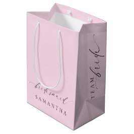 Sacola Para Presentes Média Ellesmere Rosa Minimalista Wedding Bridesmaid