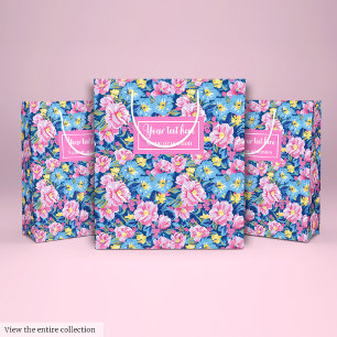 Sacola Para Presentes Média Embalagem com saco-presente de cor rosa pálido e a