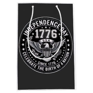 Sacola Para Presentes Média Emblema Distress do Dia da Independência de 1776 V