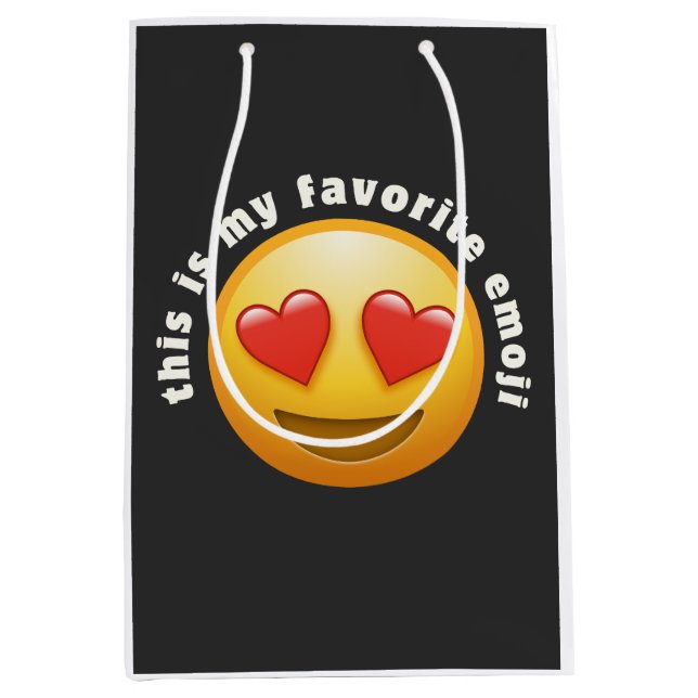 Sacola Para Presentes Média Emoji apaixonado (Frente)