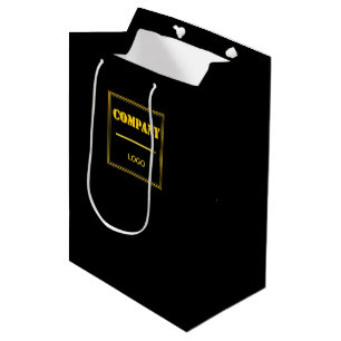 Sacola Para Presentes Média Empresa Personalizada Preta Moderna Personalizada