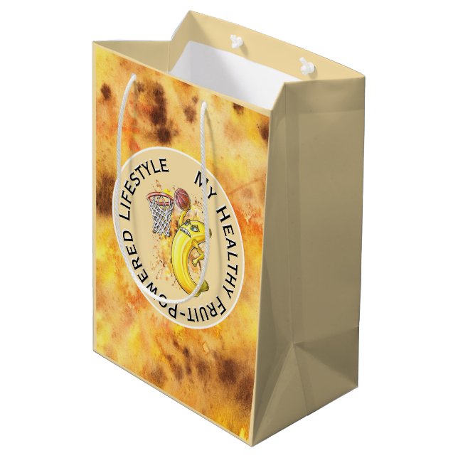 Sacola Para Presentes Média Energetic Banana Slam Dunk Diversão 🍌 🏀 (Verso inclinado)