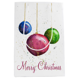 Sacola Para Presentes Média Enfeites de Natal Caprichosos e Coloridos