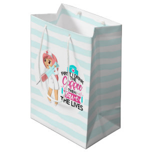 Sacola Para Presentes Média Enfermeira Engraçada Dizendo com Grande Agulha hip