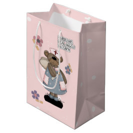 Sacola Para Presentes Média Enfermeiras são nomes personalizados do Urso de Te