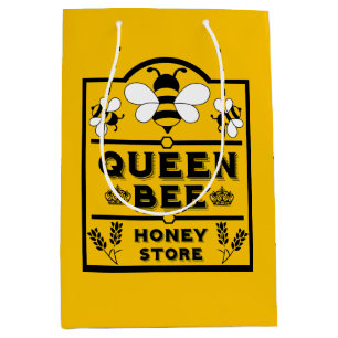 Sacola Para Presentes Média Engraçada Rainha de Mel Apiary Bee