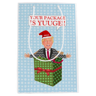 Sacola Para Presentes Média Engraçado Donald Trump Christmas Yuuge Package Hu