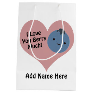 Sacola Para Presentes Média Engraçado Eu Te Amo Muito Bonito Kawaii Blueberry