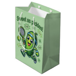 Sacola Para Presentes Média Engraçado Fofo Doce como Picles Pickleball