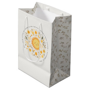 Sacola Para Presentes Média Engraçado Nosso Pequeno Chá de fraldas Sol De Boho