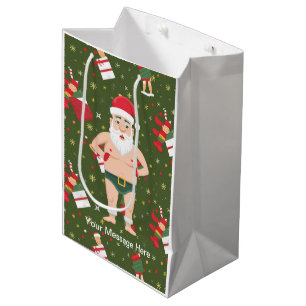 Sacola Para Presentes Média Engraçado Papais noeis Sujos de Natal Cups