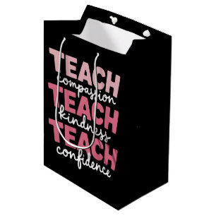 Sacola Para Presentes Média Ensine Vida de Professora Fofa Educação Inspirador