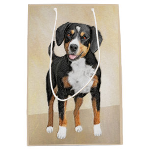 Sacola Para Presentes Média Entlebucher Mountain Dog Painting - Arte Original
