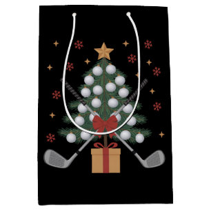 Sacola Para Presentes Média Equipamento de Golfe Árvore de Natal Golfe de Nata