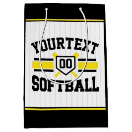 Sacola Para Presentes Média Equipe de Varsity do Softball Player de NOME DE AD