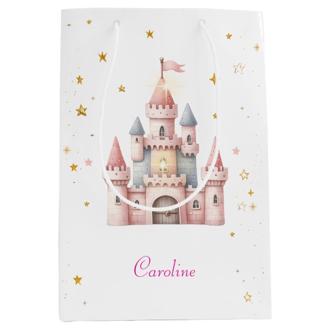 Sacola Para Presentes Média Era uma vez, Princesa Birthday (Frente)