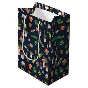 Sacola Para Presentes Média Eric Carle Padrão de insetos e Cogumelos