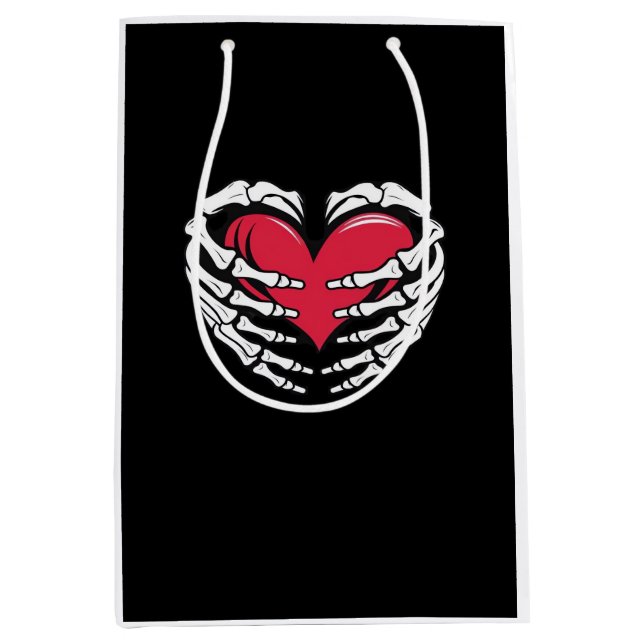 Sacola Para Presentes Média Erupção Cutânea Em Mãos Esqueletais Clássica (Frente)