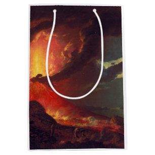 Sacola Para Presentes Média Erupção vulcânica do Monte Vesúvio (vulcão vivo)