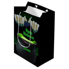 Sacola Para Presentes Média Ervas Negras e Verdes Crescem