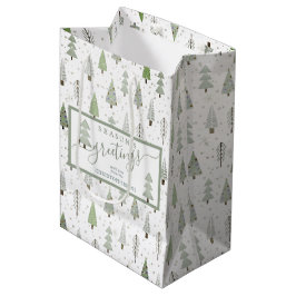 Sacola Para Presentes Média Esboço das TEMPORIZAÇÕES das Árvores de Natal mode