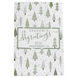 Sacola Para Presentes Média Esboço das TEMPORIZAÇÕES das Árvores de Natal mode