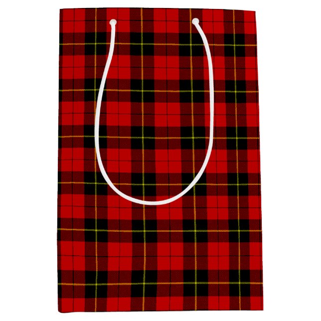Sacola Para Presentes Média Escocês Clan Wallace Tartan Pattern (Frente)