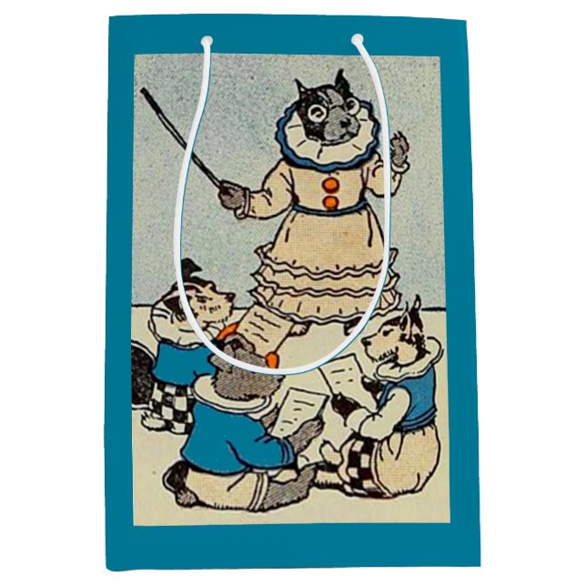 Sacola Para Presentes Média escola de cães (Frente)